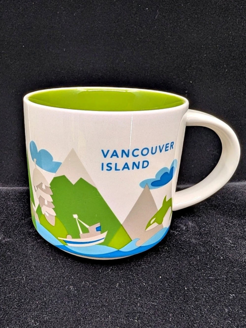 Starbucks Vancouver Island You Are Here Collection Mug, 2014 Canada White/Green